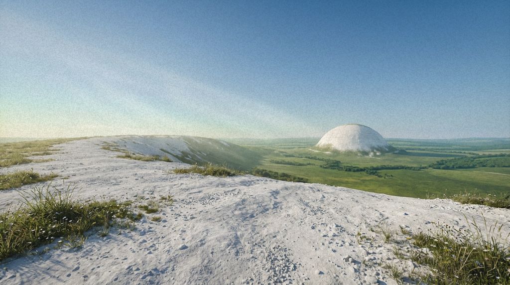 First sight of Briar Hill from the chalk ridge.